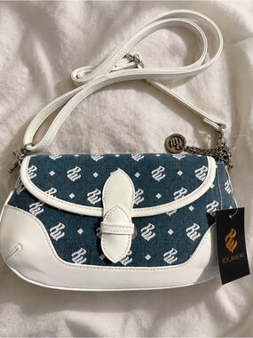 Rocawear White & Blue Monogram Crossbody Bag
